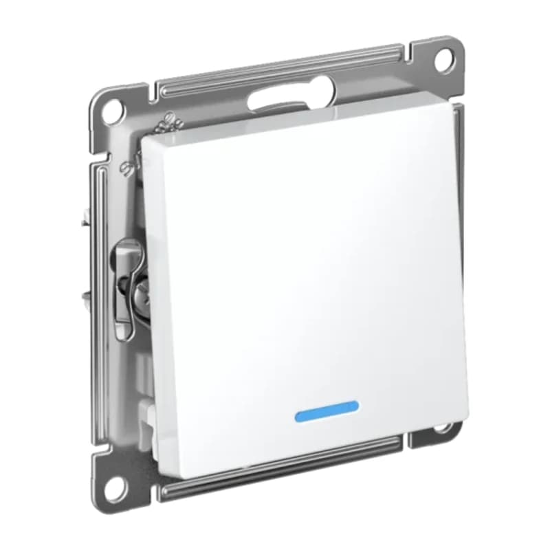 Smart выключатель одноклавишный с подсветкой, Schneider Atlasdesign Smart Zigbee 3.0, L+N, 10А, белый