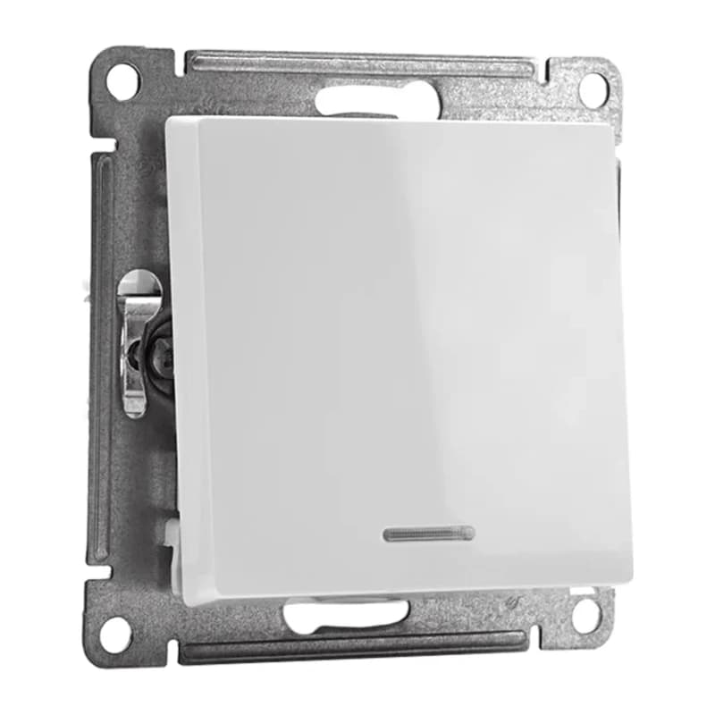 Smart выключатель одноклавишный с подсветкой, Schneider Atlasdesign Smart Zigbee 3.0, L+N, 10А, белый