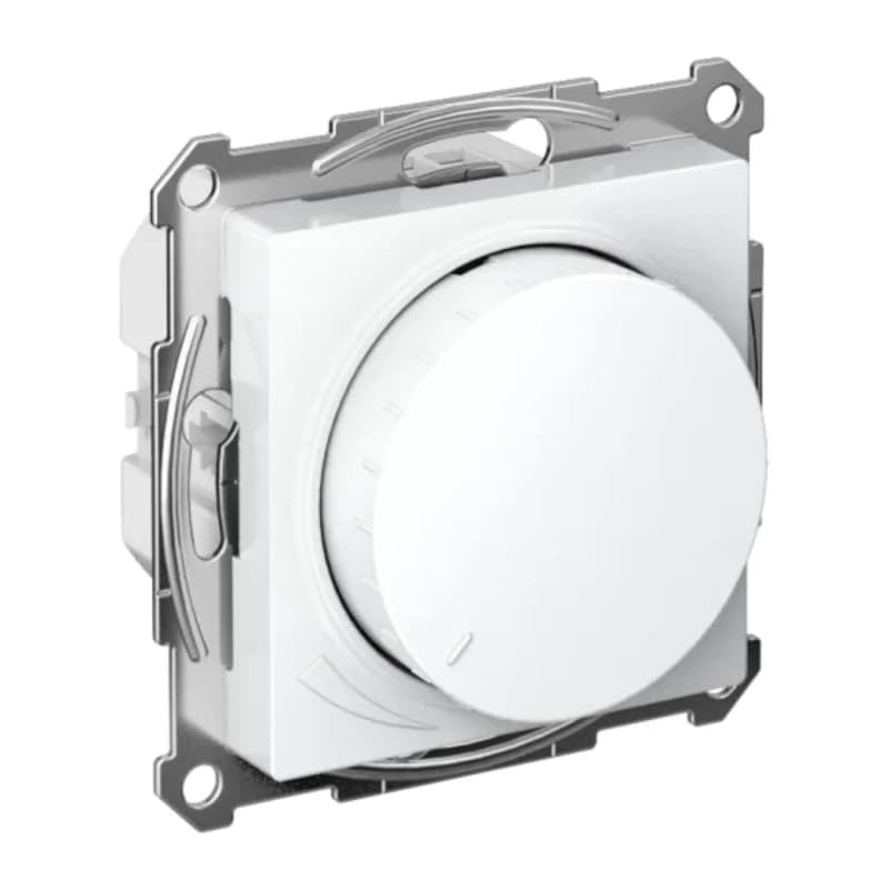 Светорегулятор поворотно-нажимной LED, RC, 400Вт Schneider Atlasdesign, белый