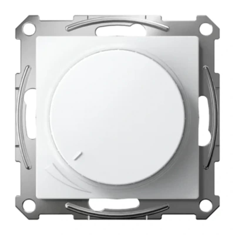 Светорегулятор поворотно-нажимной LED, RC, 400Вт Schneider Atlasdesign, белый