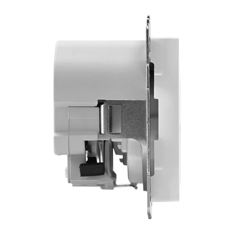 Розетка с заземлением Atlasdesign 16А+2USB A+A, 5В/2,4А белый