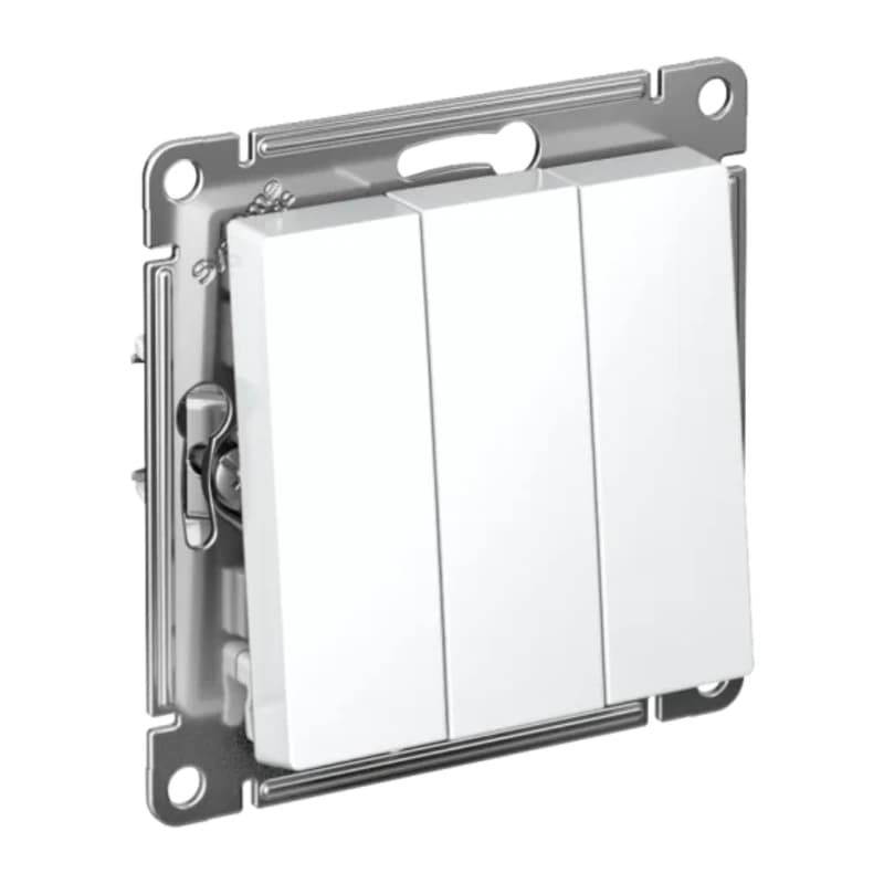 Выключатель трехклавишный Schneider Atlasdesign 10А, белый