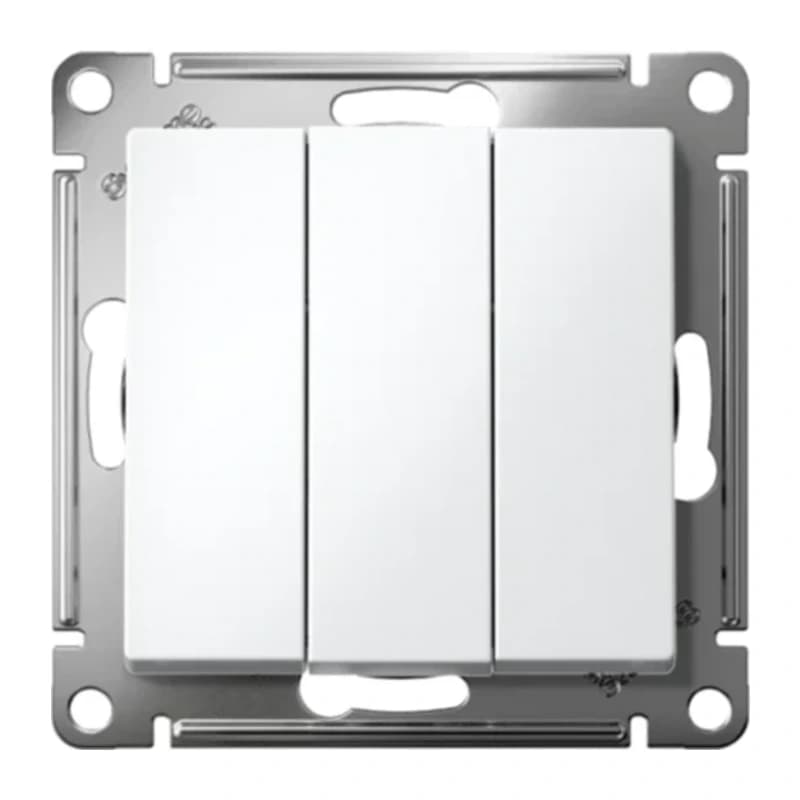 Выключатель трехклавишный Schneider Atlasdesign 10А, белый
