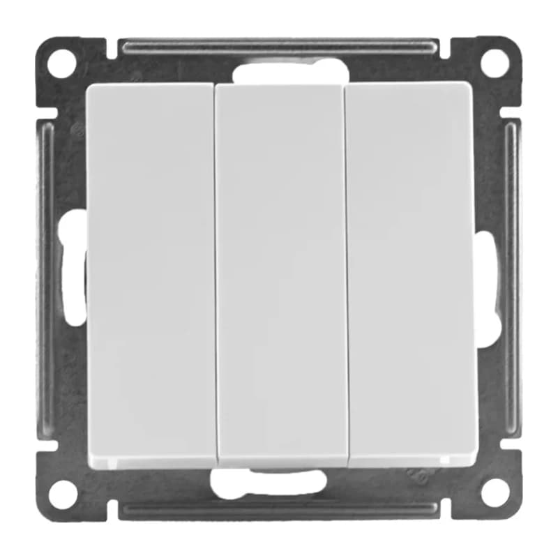 Выключатель трехклавишный Schneider Atlasdesign 10А, белый