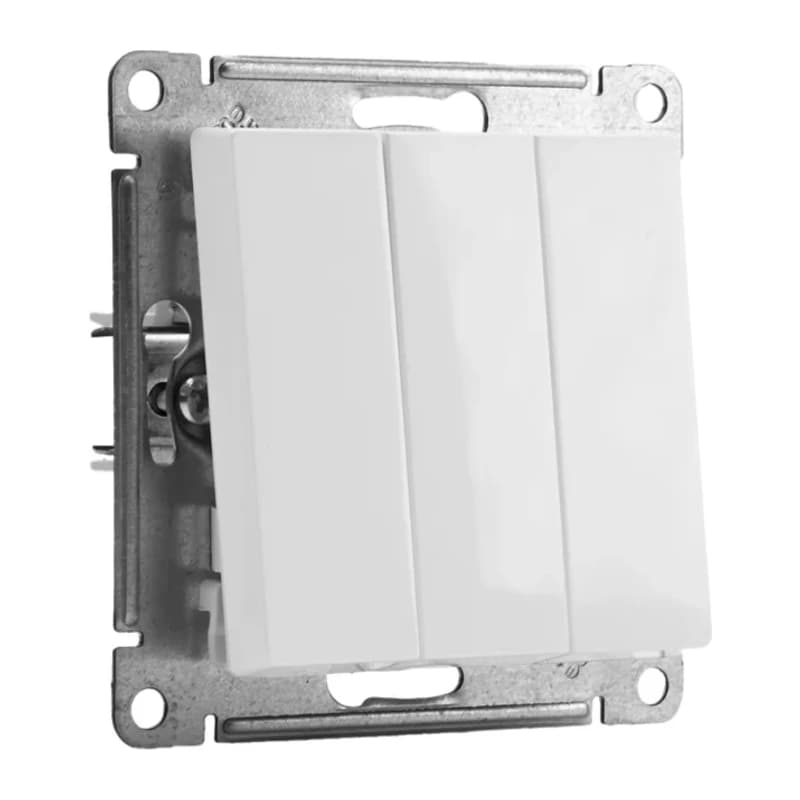 Выключатель трехклавишный Schneider Atlasdesign 10А, белый