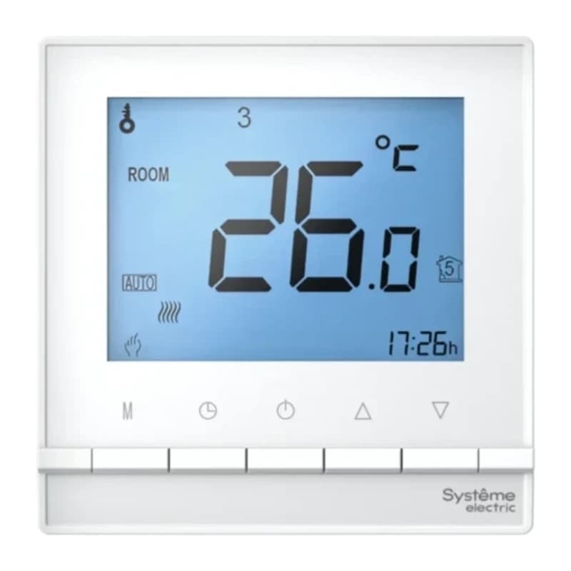 Регулятор теплого пола с датчиком пола в сборе с рамкой Atlasdesign, белый