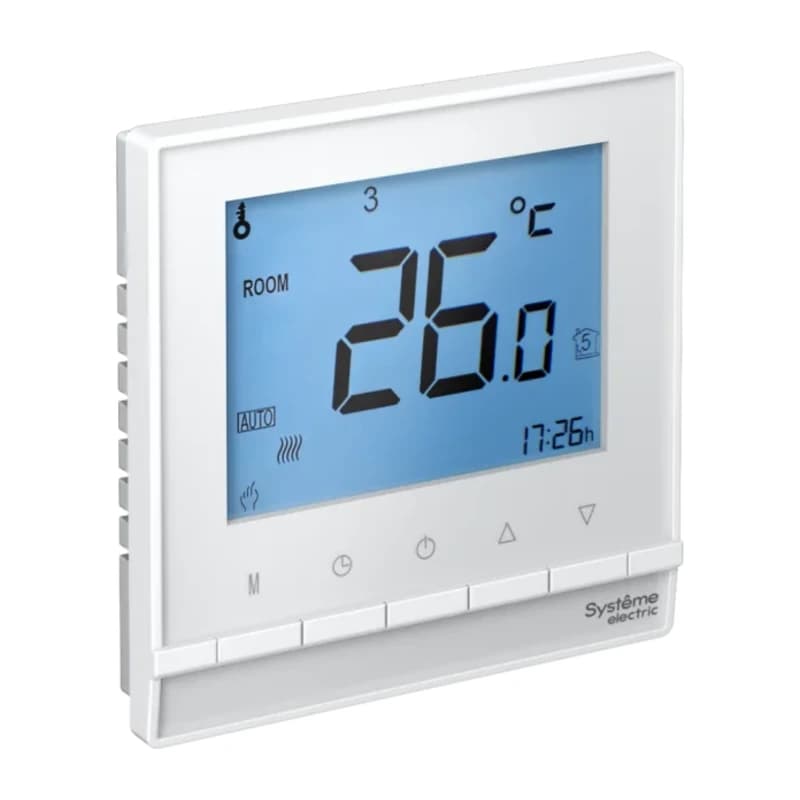 Регулятор теплого пола с датчиком пола в сборе с рамкой Atlasdesign, белый