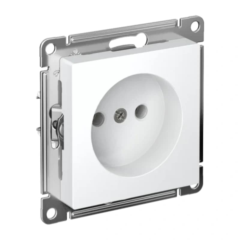 Розетка без заземления Atlasdesign 16А, быстрозажим. клем., белый