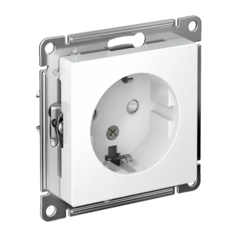 Smart розетка с заземлением со шторками Atlasdesign Smart Zigbee 3.0, L+N, 16А, белый