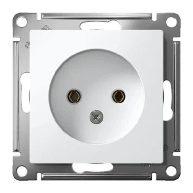 Розетка без заземления со шторками Atlasdesign 16А, белый