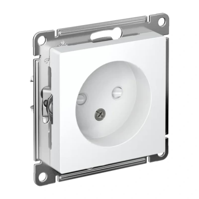 Розетка без заземления со шторками Atlasdesign 16А, белый