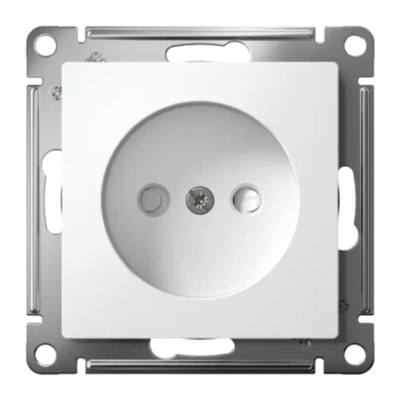 Розетка без заземления со шторками Atlasdesign 16А, быстрозажим. клем., белый