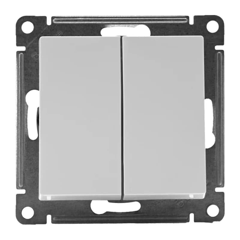 Выключатель двухклавишный Schneider Atlasdesign 10А, белый