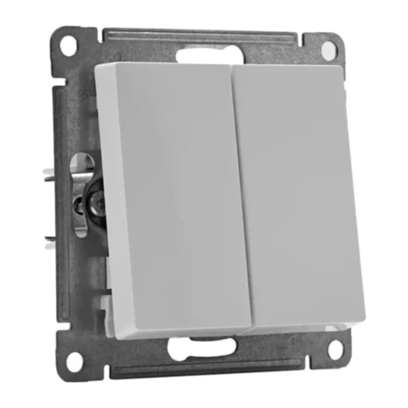 Выключатель двухклавишный Schneider Atlasdesign 10А, белый