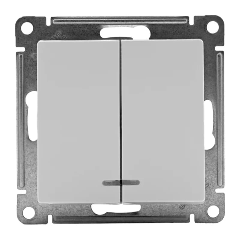 Smart выключатель двухклавишный с подсветкой, Schneider Atlasdesign Smart Zigbee 3.0, L+N, 10А, белый