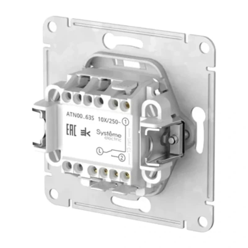 Выключатель одноклавишный проходной с подсветкой Schneider Atlasdesign 10А, быстрозажим. клем., белый