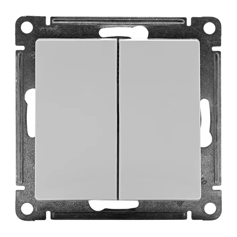 Выключатель двухклавишный проходной Schneider Atlasdesign 10А, белый