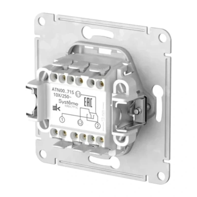 Выключатель одноклавишный перекрестный Schneider Atlasdesign 10А, быстрозажим. клем., белый