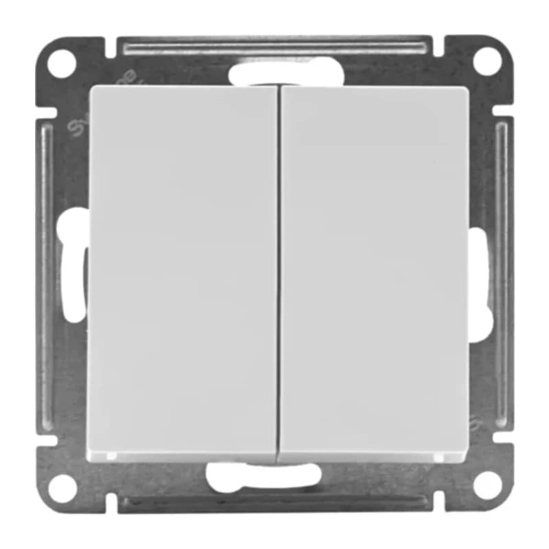 Выключатель 2-клавишный перекрестный (из 3-х мест) Schneider Atlasdesign, 10АХ, белый