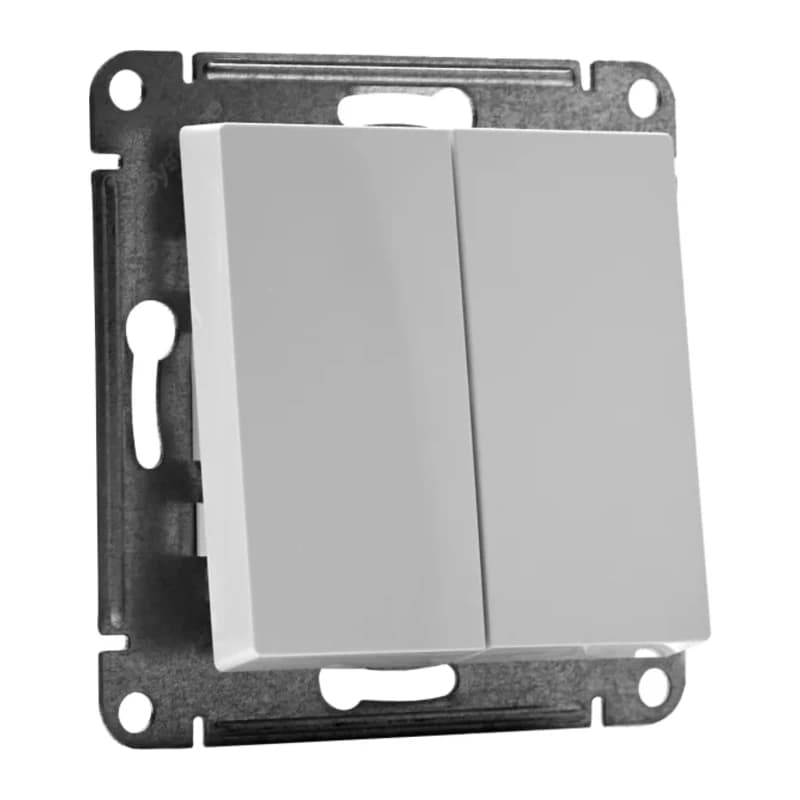 Выключатель 2-клавишный перекрестный (из 3-х мест) Schneider Atlasdesign, 10АХ, белый