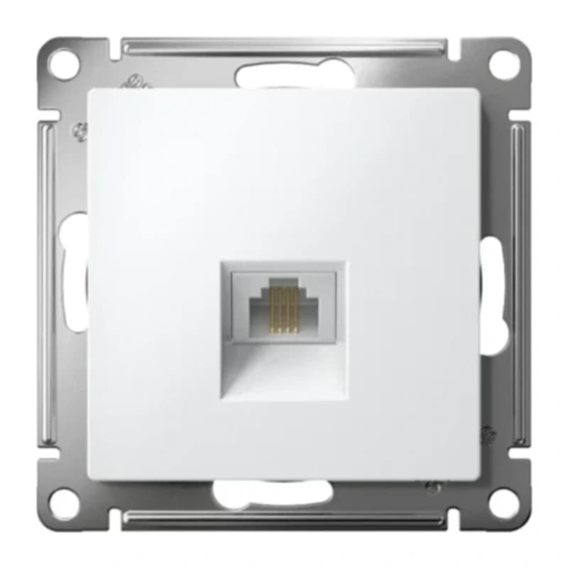 Розетка телефонная одинарная Atlasdesign RJ11, белый