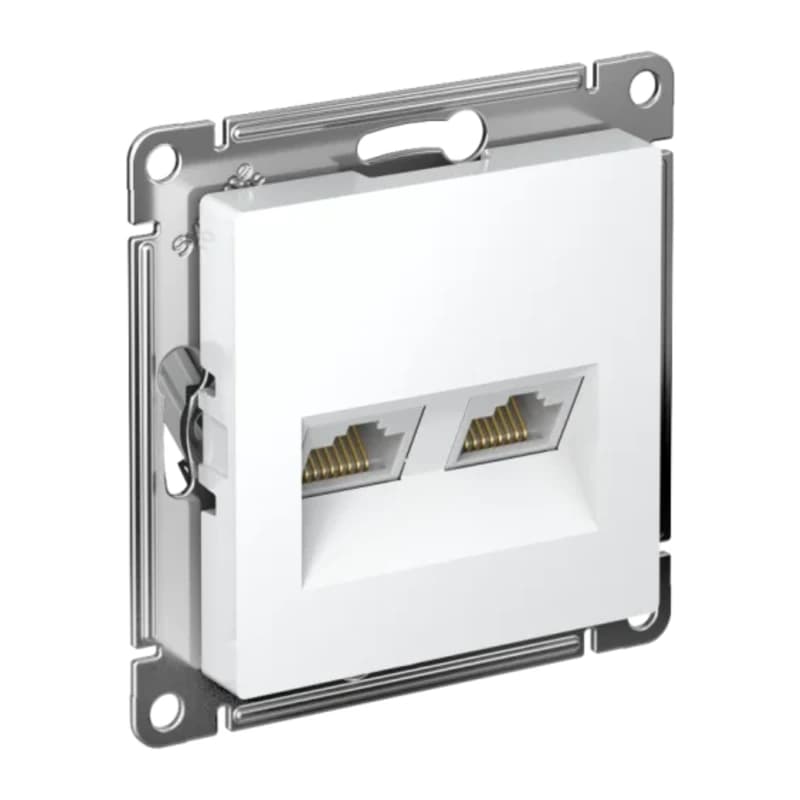Розетка компьютерная двойная Atlasdesign RJ45 5 кат., белый