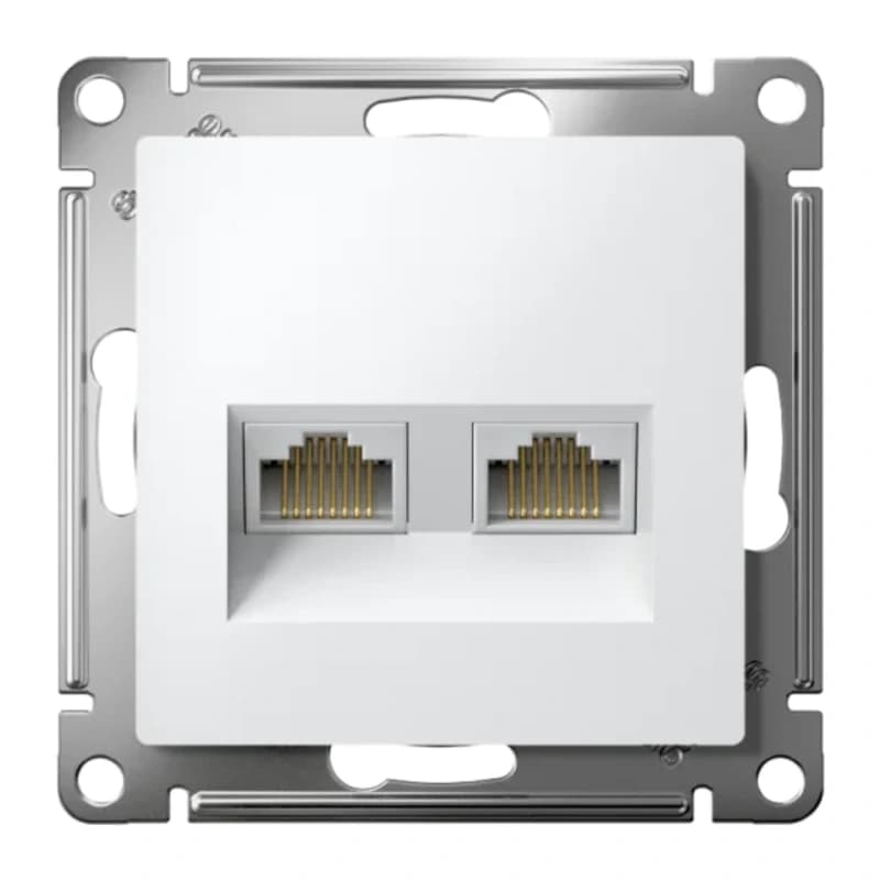 Розетка компьютерная двойная Atlasdesign RJ45 5 кат., белый