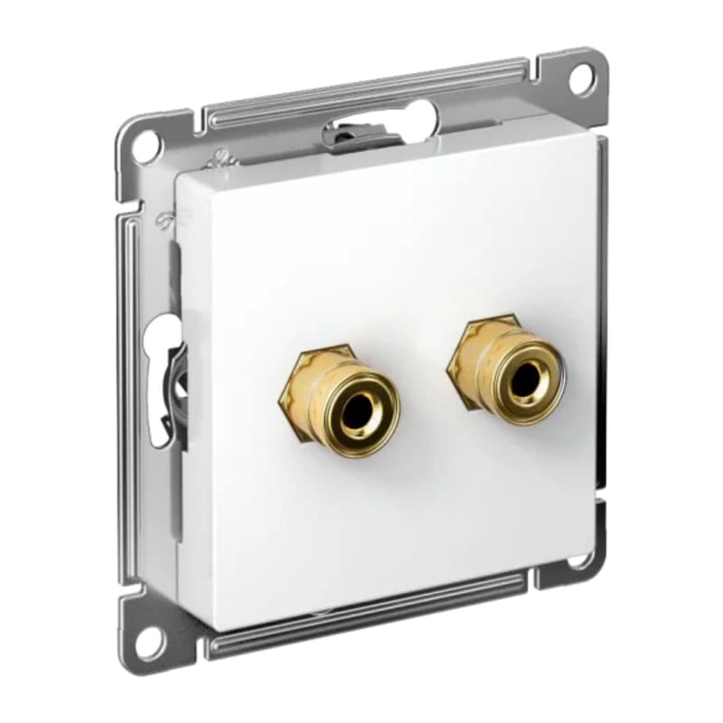 Розетка акустическая двойная Schneider Atlasdesign, белый