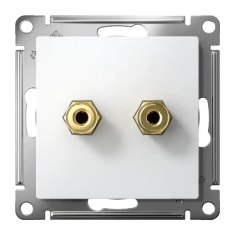 Розетка акустическая двойная Schneider Atlasdesign, белый