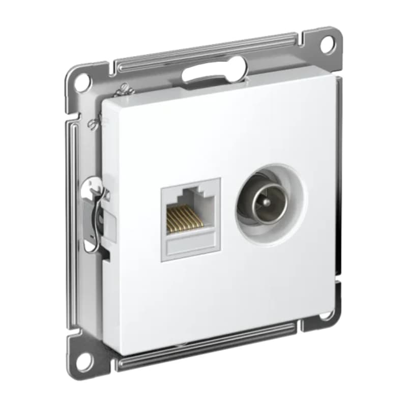 Розетка TV и интернет розетка Schneider Atlasdesign RJ 45, 5 кат., белый