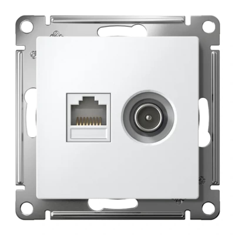 Розетка TV и интернет розетка Schneider Atlasdesign RJ 45, 5 кат., белый
