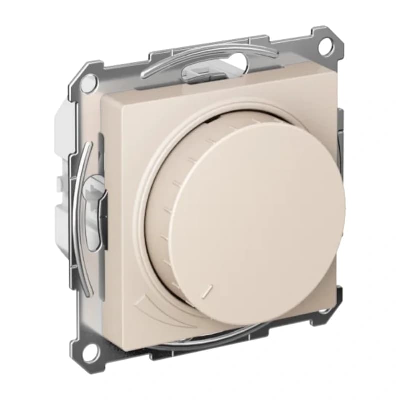 Светорегулятор поворотно-нажимной LED, RC, 400Вт Schneider Atlasdesign, бежевый