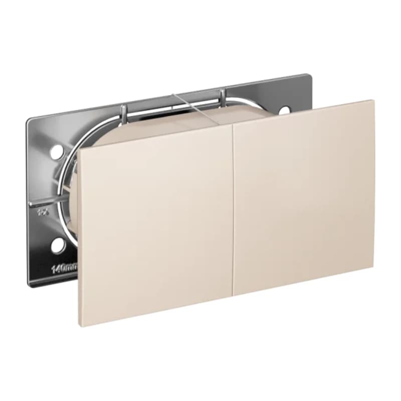 Розетка двойная с заземлением со шторками с развижной крышкой в сборе Schneider Atlasdesign, бежевый