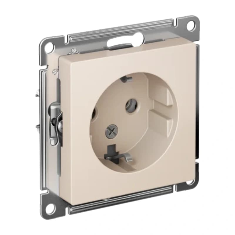 Розетка с заземлением Atlasdesign 16А, бежевый