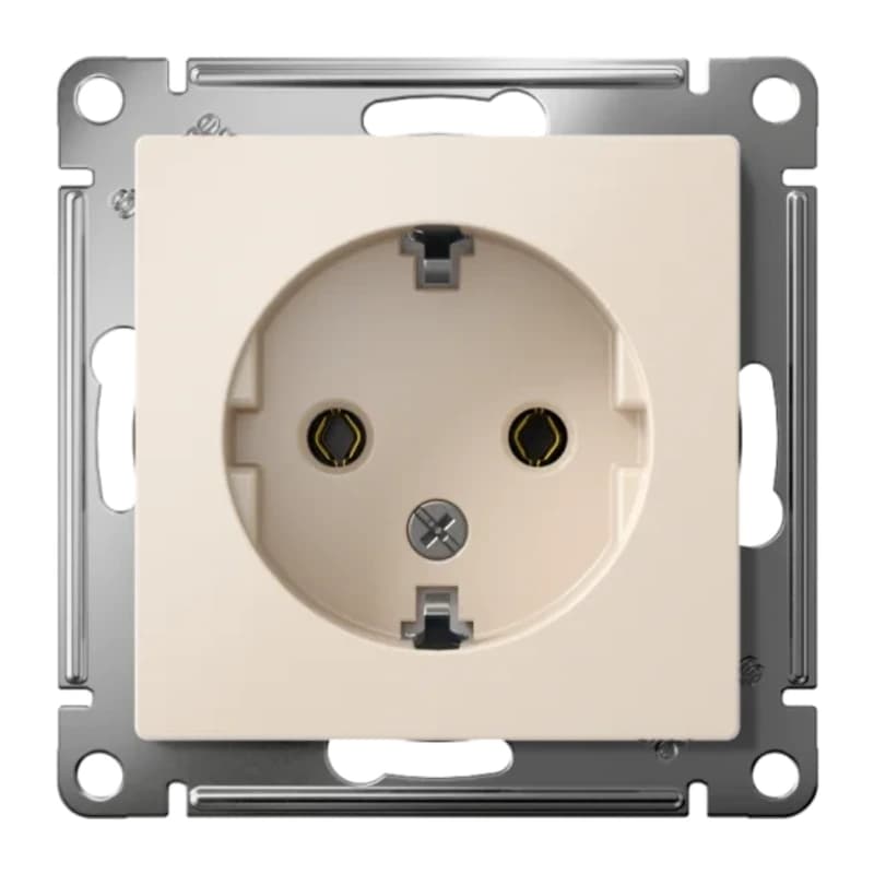 Розетка с заземлением Atlasdesign 16А, бежевый