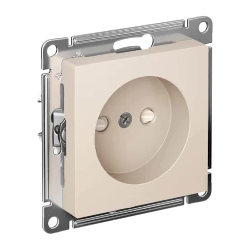 Розетка без заземления со шторками Atlasdesign 16А, быстрозажим. клем., бежевый