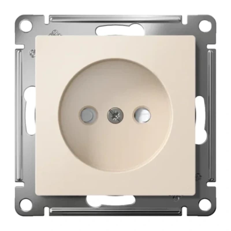 Розетка без заземления со шторками Atlasdesign 16А, быстрозажим. клем., бежевый