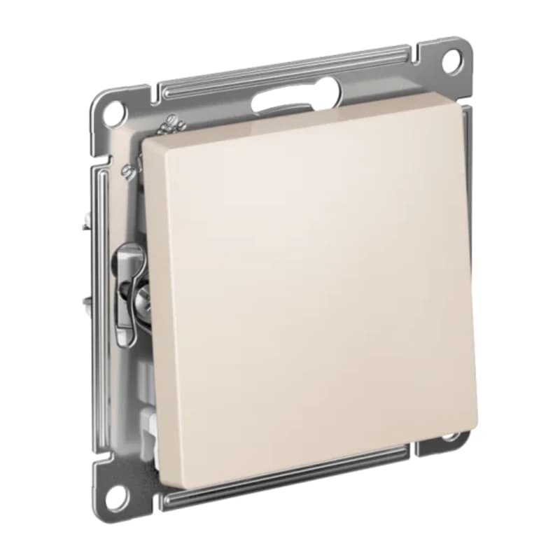 Выключатель одноклавишный проходной Schneider Atlasdesign 10А, бежевый