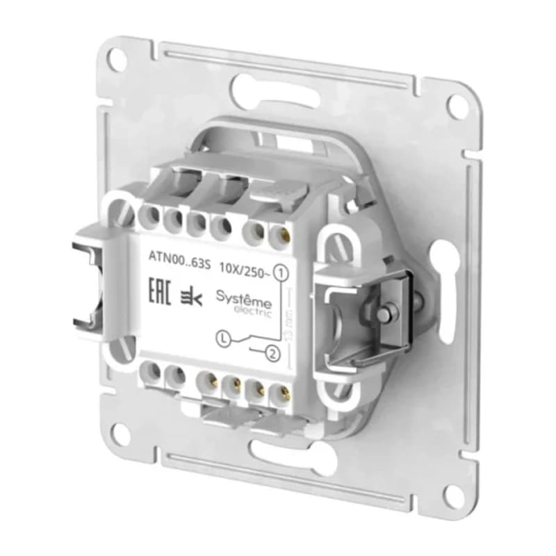 Выключатель одноклавишный проходной с подсветкой Schneider Atlasdesign 10А, быстрозажим. клем., бежевый