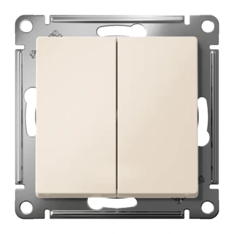 Выключатель 2-клавишный перекрестный (из 3-х мест) Schneider Atlasdesign, 10АХ, бежевый