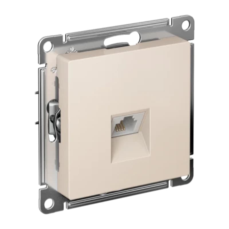 Розетка телефонная одинарная Atlasdesign RJ11, бежевый