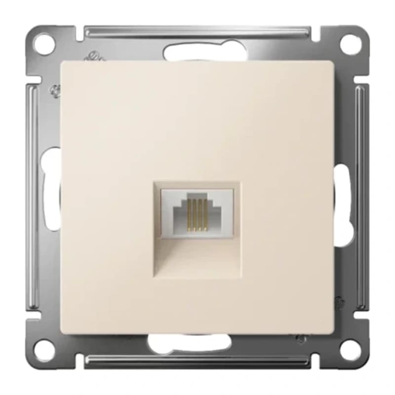 Розетка телефонная одинарная Atlasdesign RJ11, бежевый