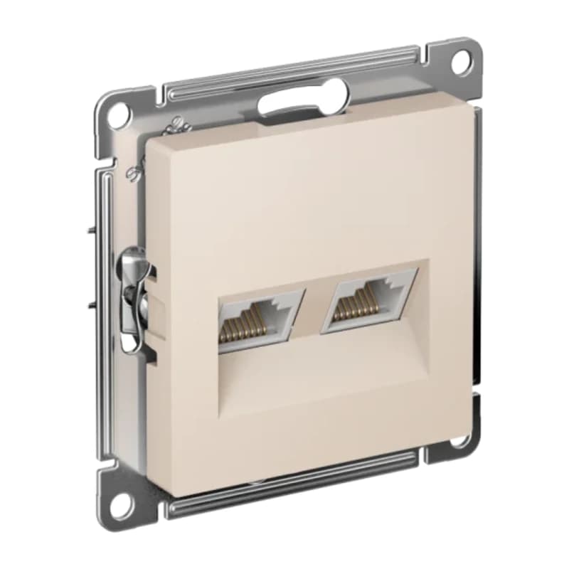 Розетка компьютерная двойная Atlasdesign RJ45 5 кат., бежевый
