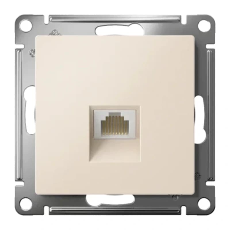 Розетка компьютерная одинарная Atlasdesign RJ45 6A кат., бежевый