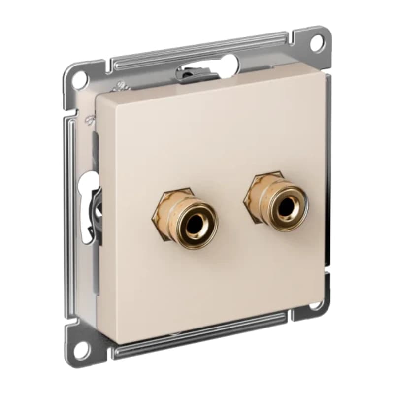 Розетка акустическая двойная Schneider Atlasdesign, бежевый