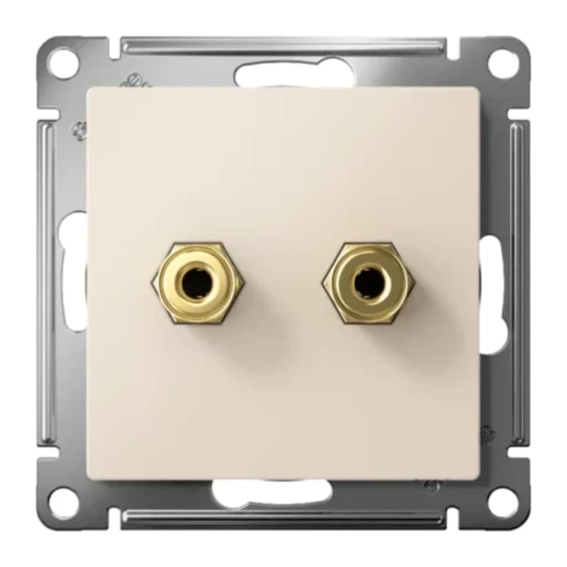Розетка акустическая двойная Schneider Atlasdesign, бежевый