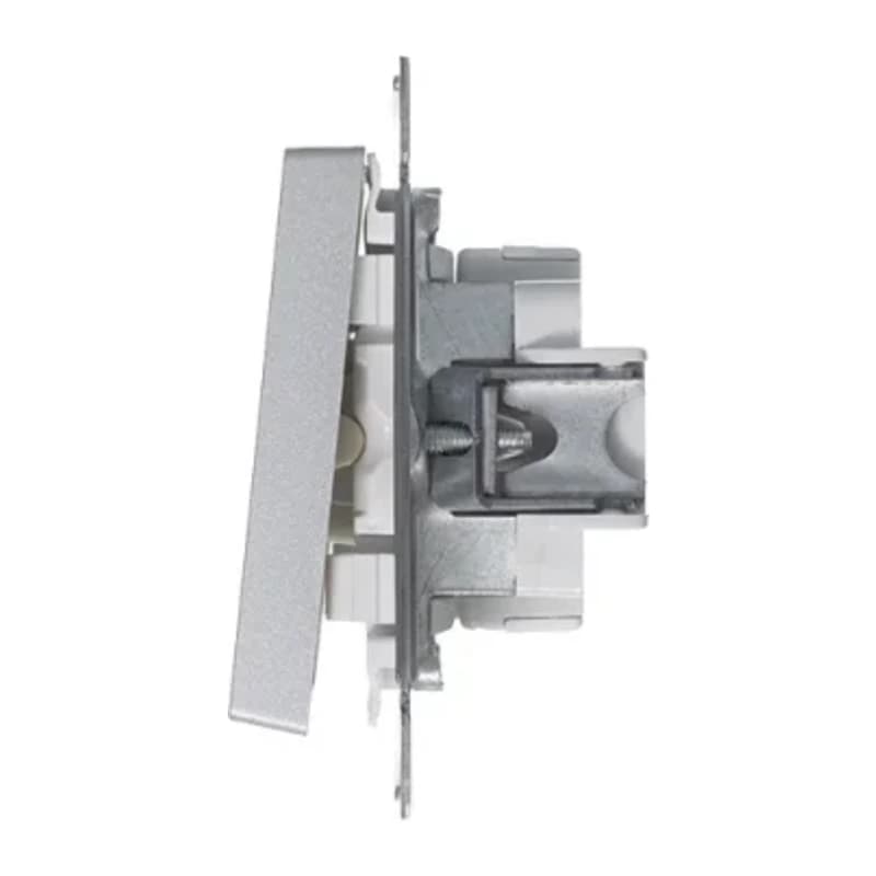 Выключатель одноклавишный Schneider Atlasdesign 10А, алюминий