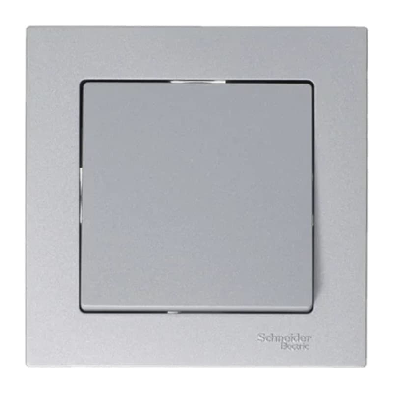 Выключатель одноклавишный Schneider Atlasdesign 10А, алюминий