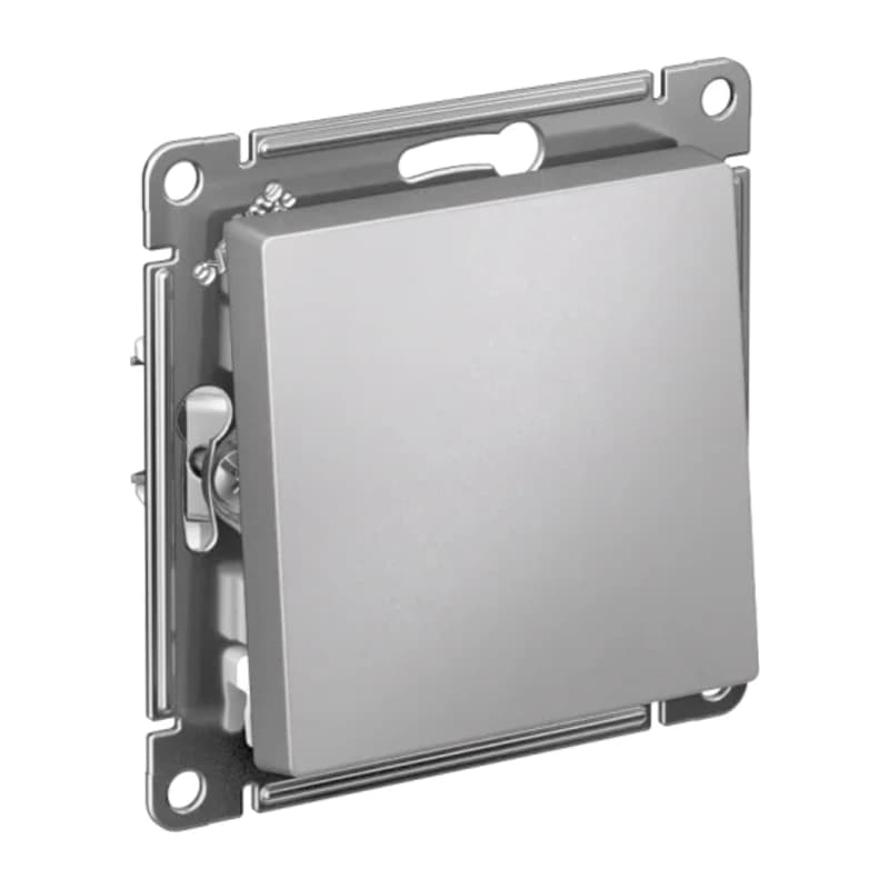 Выключатель одноклавишный Schneider Atlasdesign 10А, алюминий