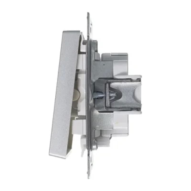 Выключатель одноклавишный с подсветкой Schneider Atlasdesign 10А, алюминий